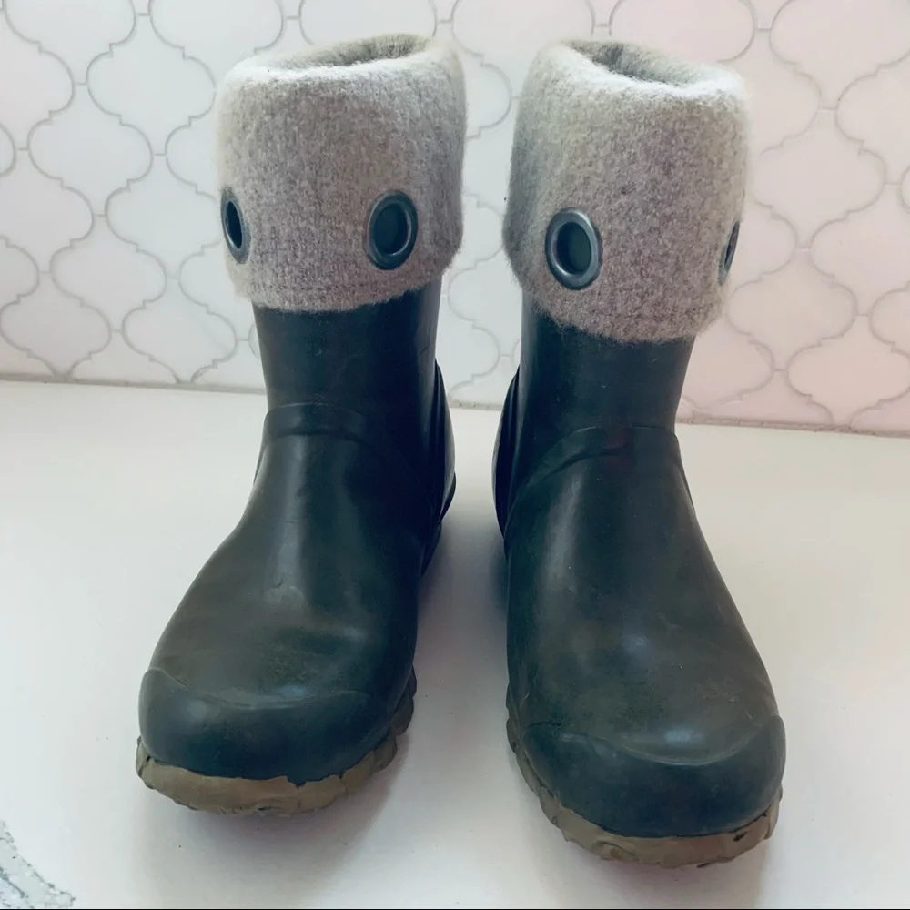 Bogs Becca Solids Waterproof Rain Boots Dive Green 6 - Picture 2 of 8